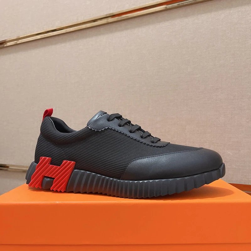 Black leather with red letters